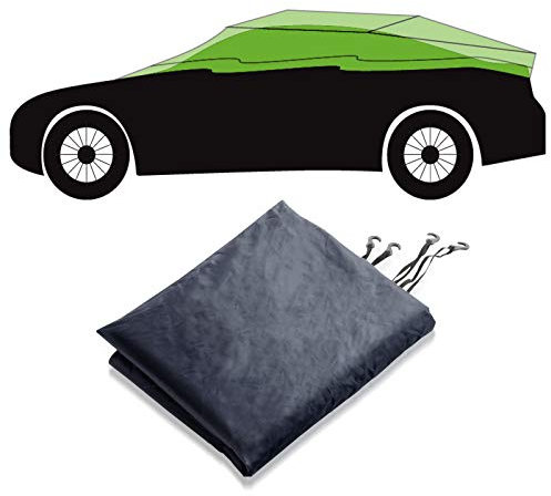 casa pura Autoabdeckung Halbgarage für Winter & Sommer | dunkelblau | passende Größe wählbar (Größe M: 259x122x61cm)