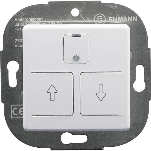 Rollo Comfort Programmierbarer Jalousieschalter Einbaugerät mit Zentralplatte 100119 reinweiß