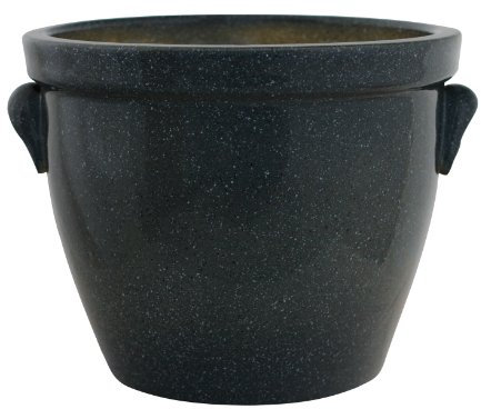 Pflanzgefäß/Blumentopf/Pflanzkübel Venus II mit Henkel, 32 x 23 cm, Granit aus Steinzeug-Keramik (hochwertiger als Steingut)