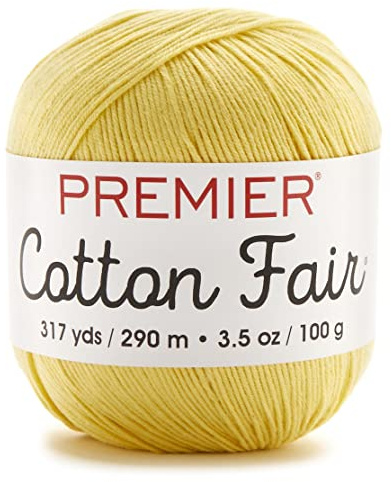 Premier Yarn 61892s Cotton Fair Solid Yarn, Lemon Drops, 3 Pack