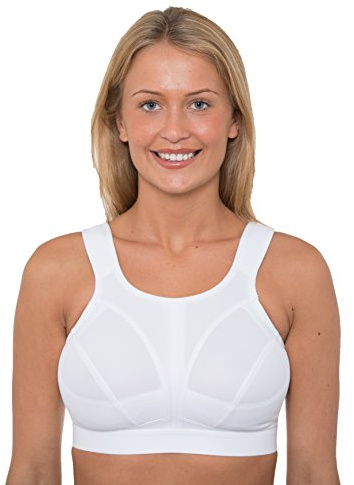 Gemm Ladies White Sports Bra High Impact Non Wired Plus Size Large Bosom with Extender (40G)