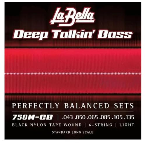 La Bella 750N-CB Deep Talkin Black Nylon Tape Wound Light Bass Guitar String 43-135