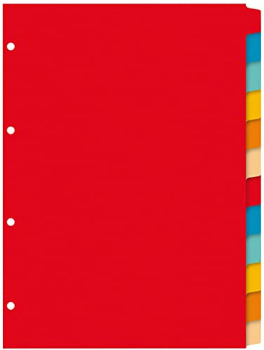 Kangaro Karton-Register DIN A4 blanko beschreibbar. 180 g/m² Manilla recycelter Karton. 12 teilig