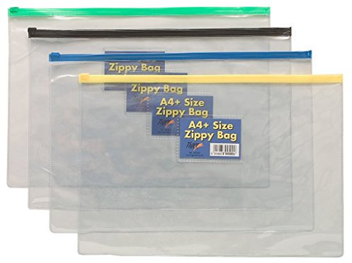 12 x A4 + Kanzleipapier Zippy Staubsaugerbeutel aus robustem Kunststoff transparent-Datei Dokument Dateien