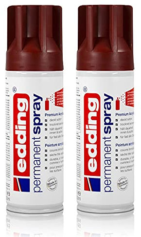 2x edding Permanent Spray purpurrot 200 ml Premium Acryllack, RAL 3004