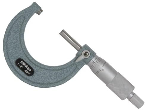 Mitutoyo 103-178, Outside Micrometer, 1-2 Measuring Range, 0.001 Graduation, +/-0.0001 Accuracy, High-Accuracy Thickness Measurement with Smooth Stop Control and Reliable Repeatability