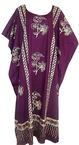 Coole Kaftan, Java, caffetano da spiaggia con stampa in cotone, abito caffetano, fatto a mano con batik Lila 56