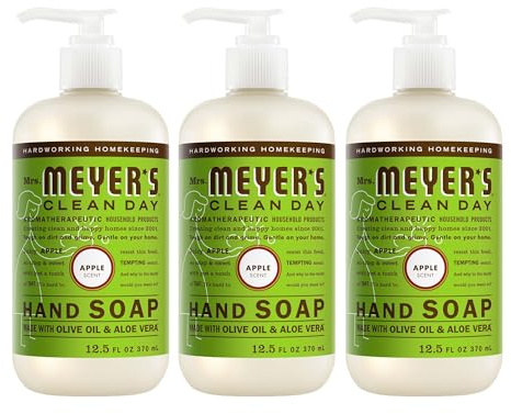 MRS. MEYER'S CLEAN DAY Hand Soap, Made with Essential Oils, Apple, 12.5 fl. oz - Pack of 3