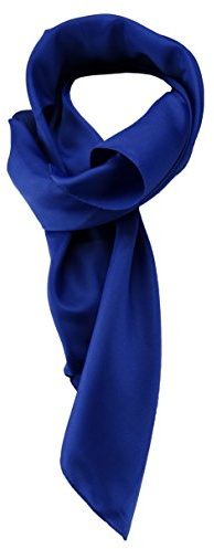 TigerTie dames Chiffon foulard bleu royal unicolor avec Bordüre taille 80 cm x 80 cm - écharpe