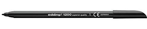 Edding - Rotulador punta fibra 1200 negro n.1 -punta redonda 0.5 mm (10 unidades)