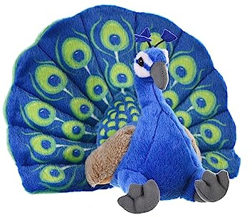 Wild Republic 13812 Plüsch Pfau, Cuddlekins Kuscheltier, Plüschtier, 30cm, grün-blau, 30 cm