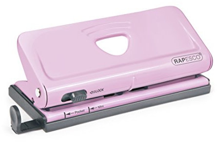 Rapesco 1322 Adjustable 6-Hole Organiser/Diary Punch, 10 Sheet Capacity, Candy Pink