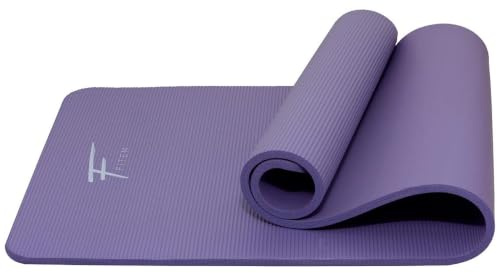 Fitem Esterilla de ejercicio de espuma NBR de alta densidad y gran grosor para gimnasio, yoga, fitness, pilates, gimnasia, entrenamientos y culturismo, incluye correa de transporte