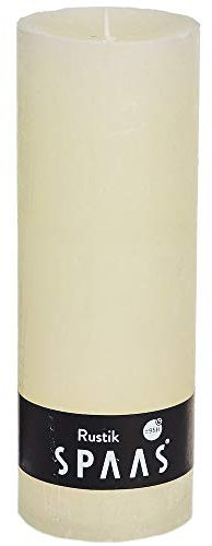 Spaas Rustic Unscented Pillar Candle 68/190 mm, 95 Hours, Ivory