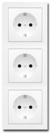 Komplett-Set BERKER, Steckdose, 3-fach -weiß-