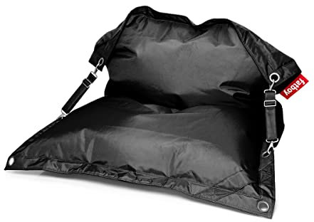 Fatboy Buggle-up Sitzsack Schwarz - Anpassbare Einzel und Doppel Sitzecke - Perfekte Loungesessel für Drinnen und Draußen - 185 x137cm