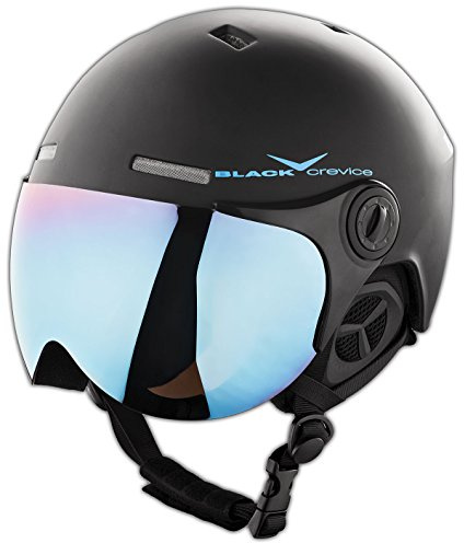 Black Crevice skidhjälm Saalbach I skidhjälm med visir i pilotstil I skidhjälm män och kvinnor inkl. skidhjälm ersättningsvisir I unisex snowboardhjälm I justerbar storlek