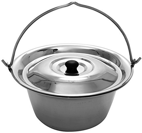 GRILLPLANET 9013 Gulaschkessel Edelstahl 15 Liter Edelstahl Materialstärke 1 mm und Deckel