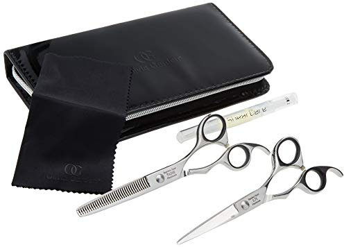 Olivia Garden SilkCut Scherenset mit 2 Scheren, Haarschneide-Schere 5,75 Zoll und Effilierschere Europa