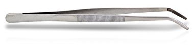 Pinzette gebogen 30 cm, Edelstahl, Futterpinzette, abgewinkelt