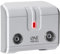 One For All Signal Booster/Splitter for TV - 2 Outputs (14x amplified) - Plug and Play - For interference free reception - Full HD compatible - white - SV9602