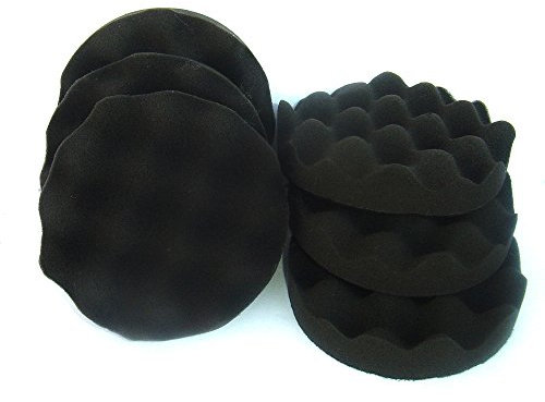 XL Set – 6 x éponge de polissage professionnel gewaffelt Soft/Medium pour machine – auto-agrippant – 180 mm – Voiture parfaite polir