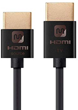 Monoprice HDMI High Speed Active Cable - 4K@60Hz, HDR, 18Gbps, YUV 4:4:4, 36AWG, 10 Feet, Black - Ultra Slim Active Series