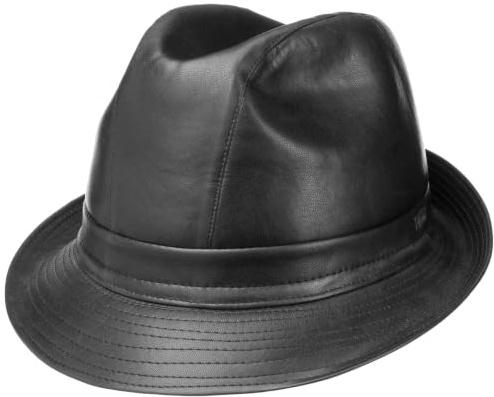 LIPODO Cappello in Pelle Imitata Trilby Tendenza 56 cm - Nero