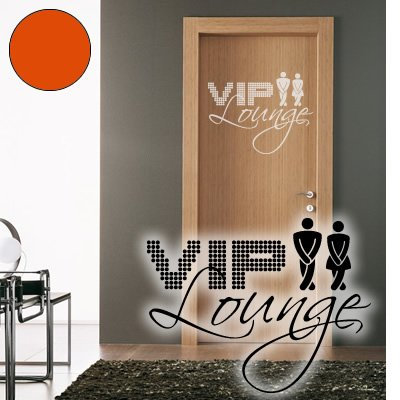 Klebesüchtig A228 Türtattoo - Wandtattoo VIP Lounge 40cm x 31cm orange - Dekoration - Bad - Wohnzimmer - Aufkleber - Wandsticker
