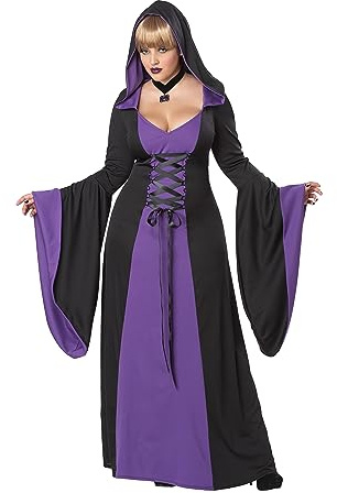 California Costumes Plus Size Deluxe Abito con Cappuccio, Viola/Nero, 3XL (52-54) Costumi per Adulti, Donna