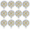 Trango 12er Pack LED Leuchtmittel mit G4 Fassung zum Austausch vom G4, MR16, GU5.3 Halogen Lampe TGG415-2.5W - 12V AC/DC - 2.5 Watt 250 Lumen - 3000K Power SMDs warmweiß, Lampensockel