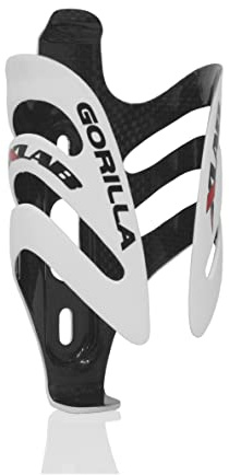 XLAB Gorilla Carbon Water Bottle Cage for Triathlon and Road Bikes 10 pounds of Grip Force – Gloss White