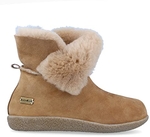 HAFLINGER Lammfell Leder Hausschuhe Lemmi Unisex Stiefel Beige (Beigemeliert Öko 46), Gr 40