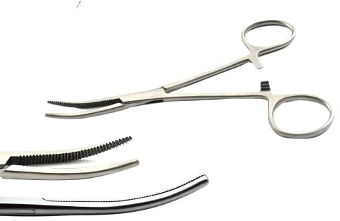 Nuovo 5 Da Pesca Pinza Emostatica Pinza Di Bloccaggio Pinze Acciaio Inox Punta Ricurva