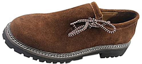 All the Good, Scarpe per costume tradizionale bavarese, marrone, in pelle scamosciata, (marrone), 45 EU