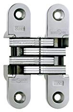 SOSS Invisible Hinge Model 216, 20 Minute Fire Rated, Zinc, Bright Chrome Exterior Finish, Model Number 216US26
