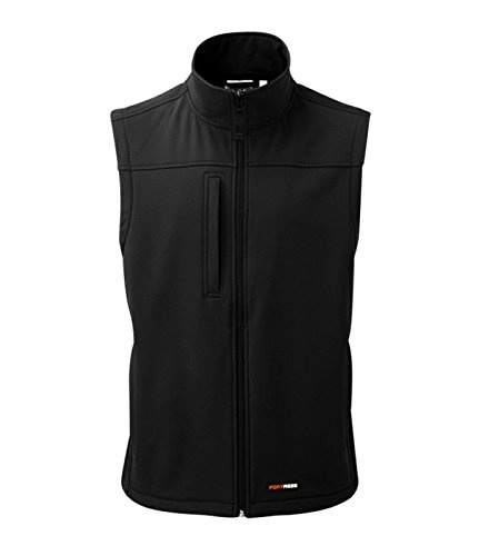 New Mens Softshell Bodywarmer Waistcoat Waterproof Windproof Fabric Thermally Lined Gillet Warm Comfortable Casual Sleeveless Jacket Soft Zipped Side Pockets Leisure Workwear Walking Black XXL