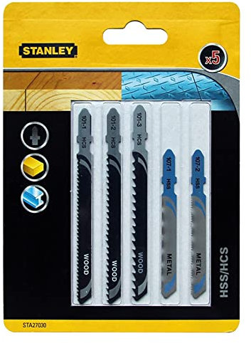Stanley Lames en T pour Scie Sauteuse Set de 5 Pièces STA27030