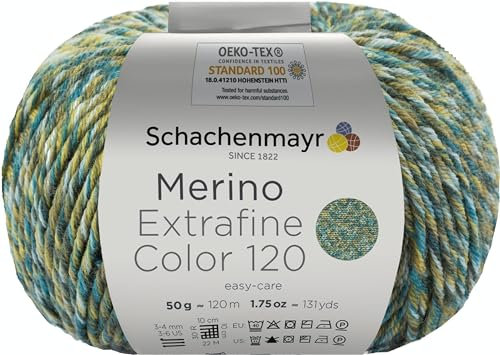 Schachenmayr Merino Extrafine Color 120 9807553-00498 olive-gold Handstrickgarn, Schurwolle