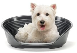 Ferplast Panier Chien Panier Chat 100% en Plastique, Respirante et Antidérapante Siesta Deluxe, 61,5 x 45 x 21,5 cm, Noir