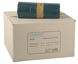 Funny - Saco Basura de Polietileno de Baja Densidad (PEBD, tipo 60, 1 rollo de 250 unidades), color azul