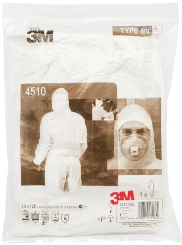 3M 4532+ Vêtements de protection 5/6, SSMMS polypropylène 52g / m2, AR (résistant à l'alcool), blanc, taille L