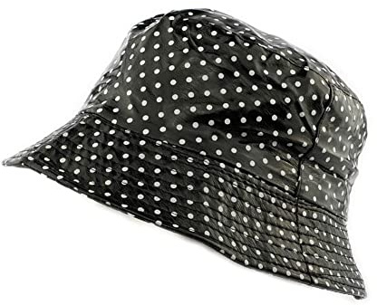 Nyls Création Chapeau Pluie Maud Noir Pois Blanc - Taille: Taille Unique - Couleur: Noir - Mixte