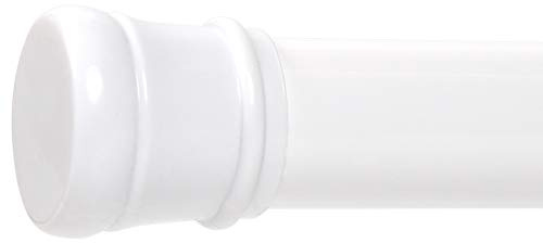 Zenna Home Tension Shower Curtain Rod, White, 27 to 40 Inches – Premium Steel Adjustable Shower Curtain Rod for Bathroom, Easy No Drill Install – Rust Resistant Spring Tension Shower Curtain Bar