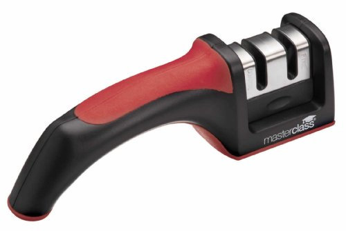 MasterClass 2-Stage Pull-Through Knife Sharpener and Honer, Black/Red