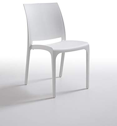 bica 300 Volga Sedie, White, 47x95x180 cm, Bianco, 46x54x80 cm, plastica