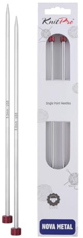 KnitPro Nova Metall - Ferri Diritti da Maglia, 5,0 mm, 40 cm