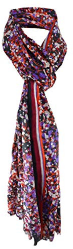 TigerTie Schal in lila orange schwarz grau bordeaux gemustert - Schalgröße 180x50 cm