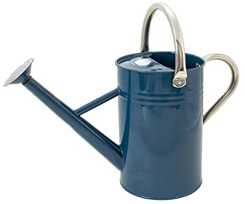 Kent & Stowe 4.5L Metal Watering Can in Midnight Blue, Rust-Resistant Galvanised Watering Can with Handle and Detachable Rose, Classic All Year Round Garden Tools Made from Steel