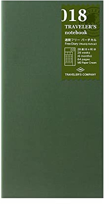 Designphil Traveller's Notebook Refill 018 Free Diary [Weekly Vertical] 14379006 (Japan Import)